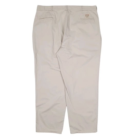 Mens Cream Polo Ralph Lauren Double Pleated Vintage 1990s  Trousers