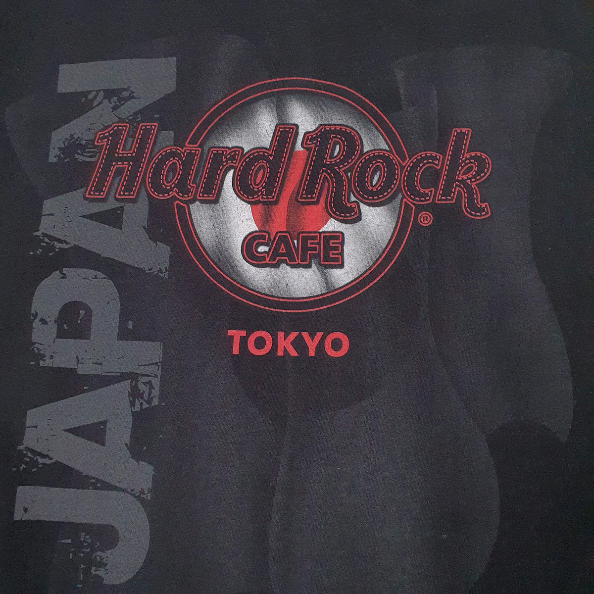 Mens Black Hard Rock Spellout Japan Tokyo  T Shirt