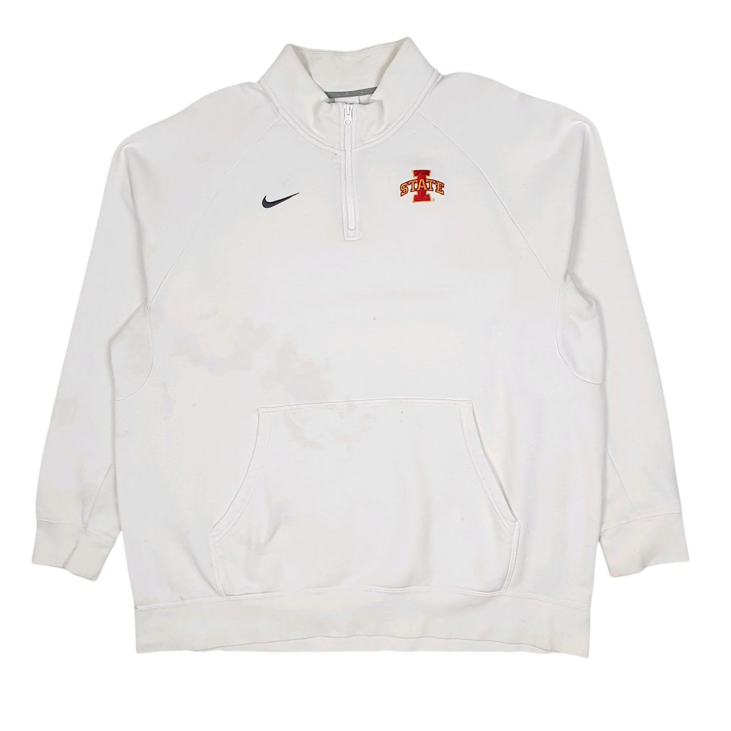 Mens White Nike Iowa State Quarter Zip Jumper