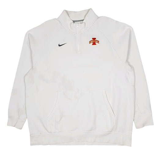 Mens White Nike Iowa State Quarter Zip Jumper