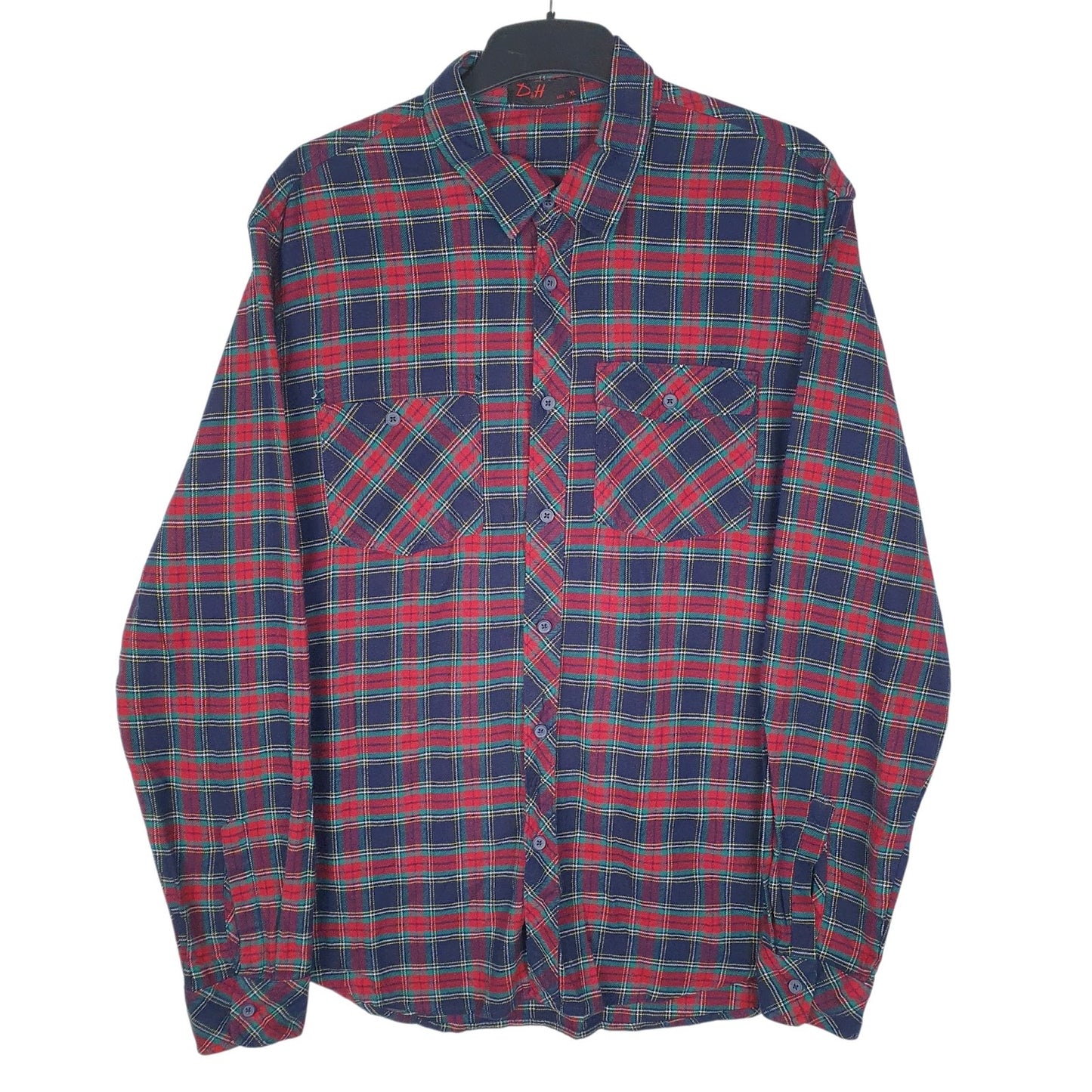 Mens Navy D&H Flannel Long Sleeve Shirt