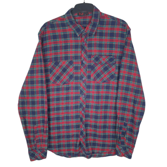 Mens Navy D&H Flannel Long Sleeve Shirt