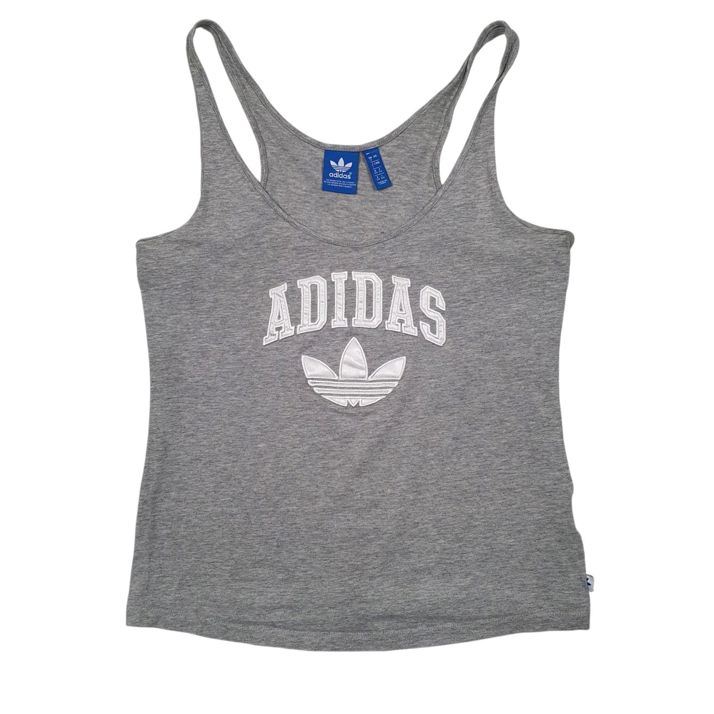 Womens Grey Adidas Vest Spellout Short Sleeve T Shirt