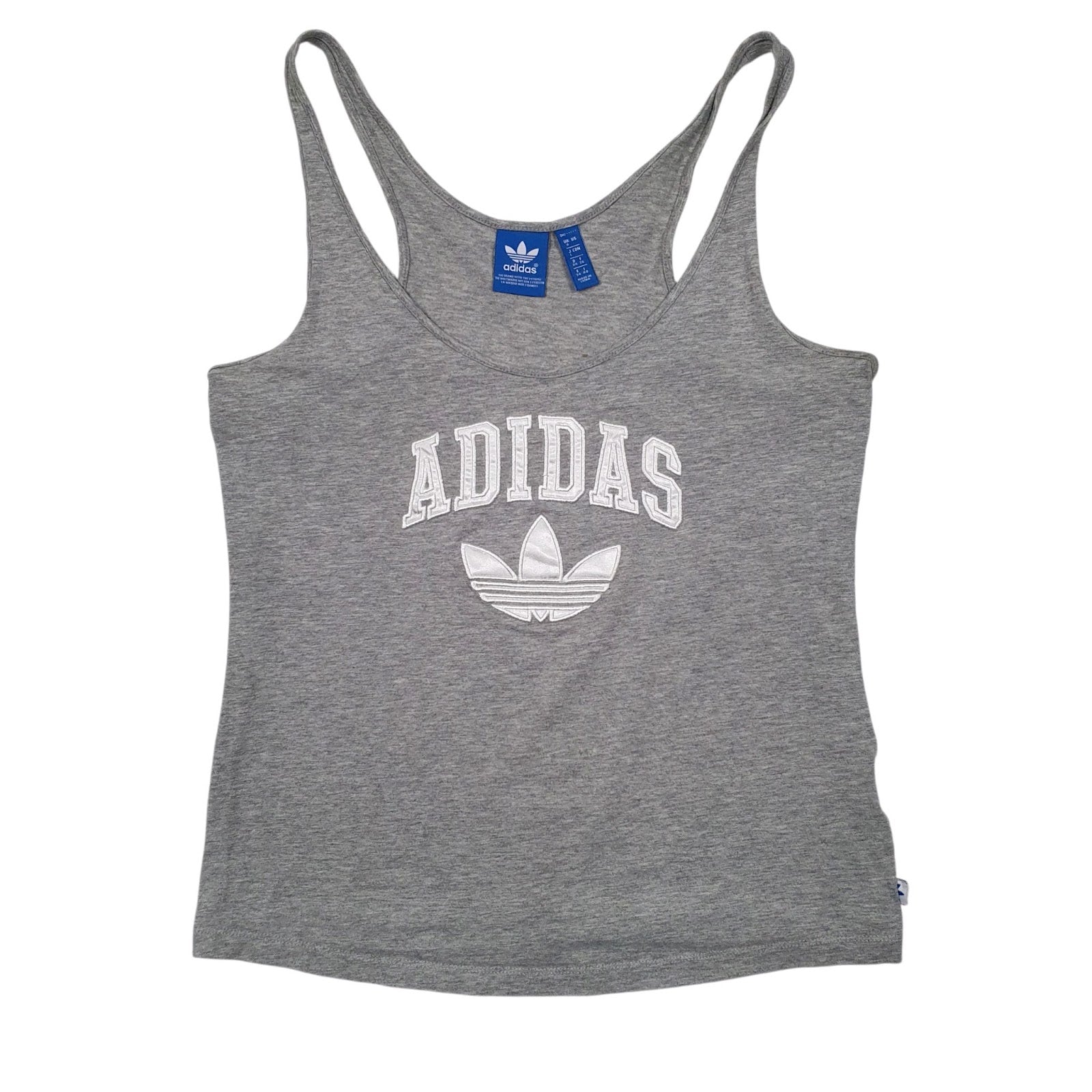 Womens Grey Adidas Vest Spellout Short Sleeve T Shirt