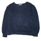 Womens Navy Discoat Fluffy V Neck Jumper