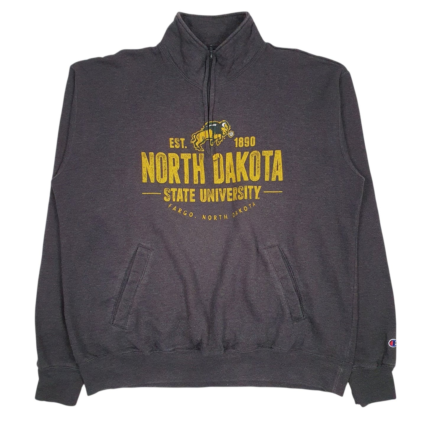 Mens Grey Champion North Dakota State University Quarter Zip Jumper