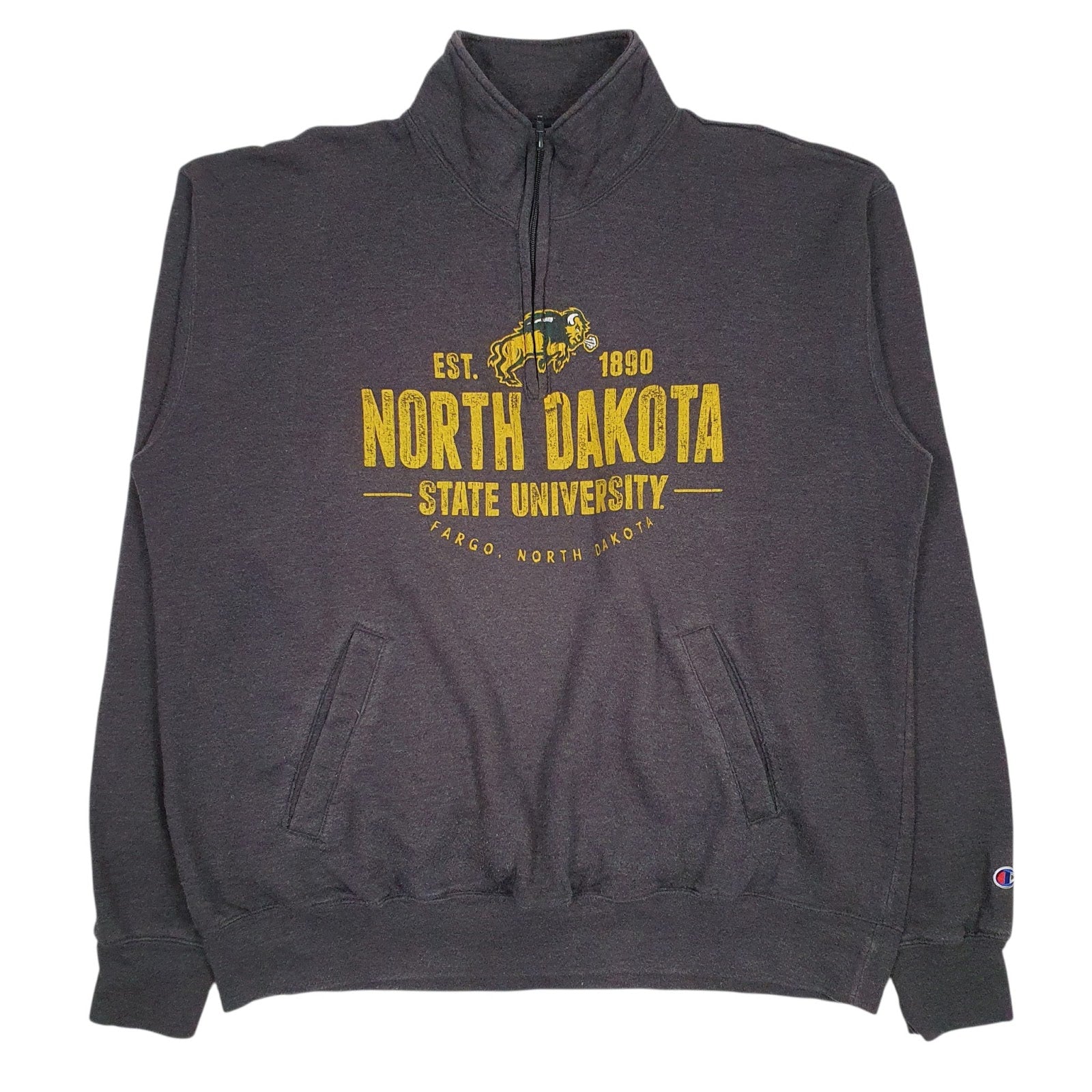 Mens Grey Champion North Dakota State University Quarter Zip Jumper