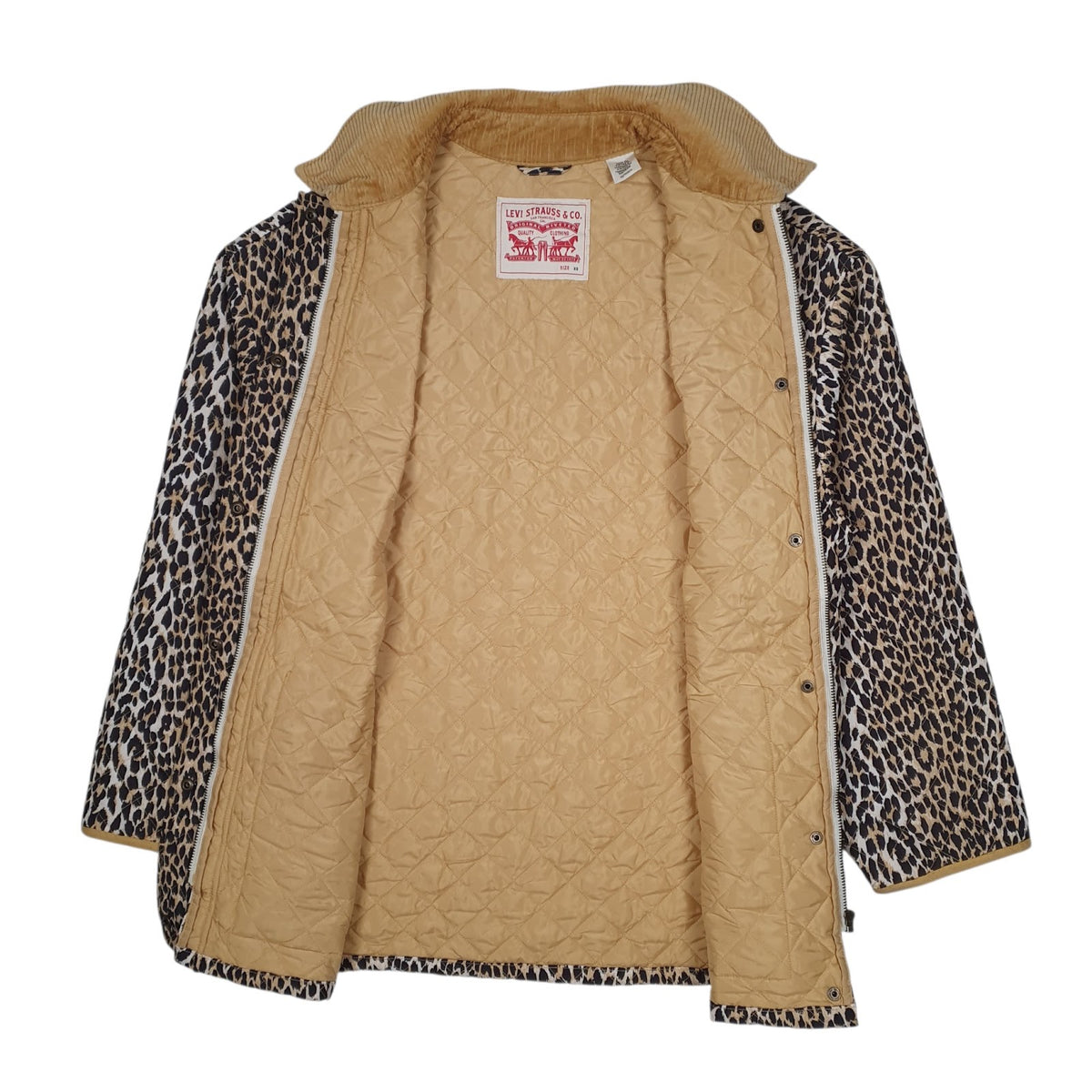 Womens Beige Levis Leopard Print  Coat