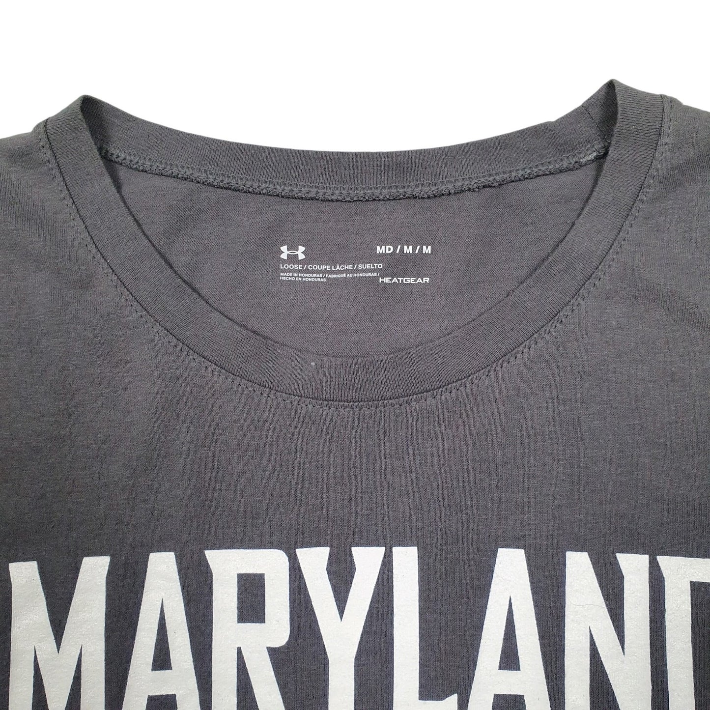 Mens Grey Under Armour Maryland Football  T Shirt