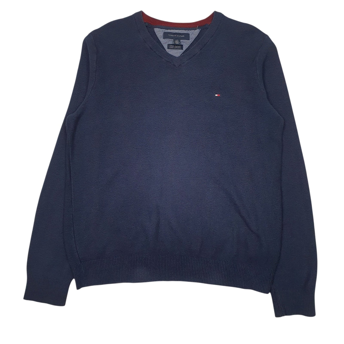 Mens Navy Tommy Hilfiger  V Neck Jumper