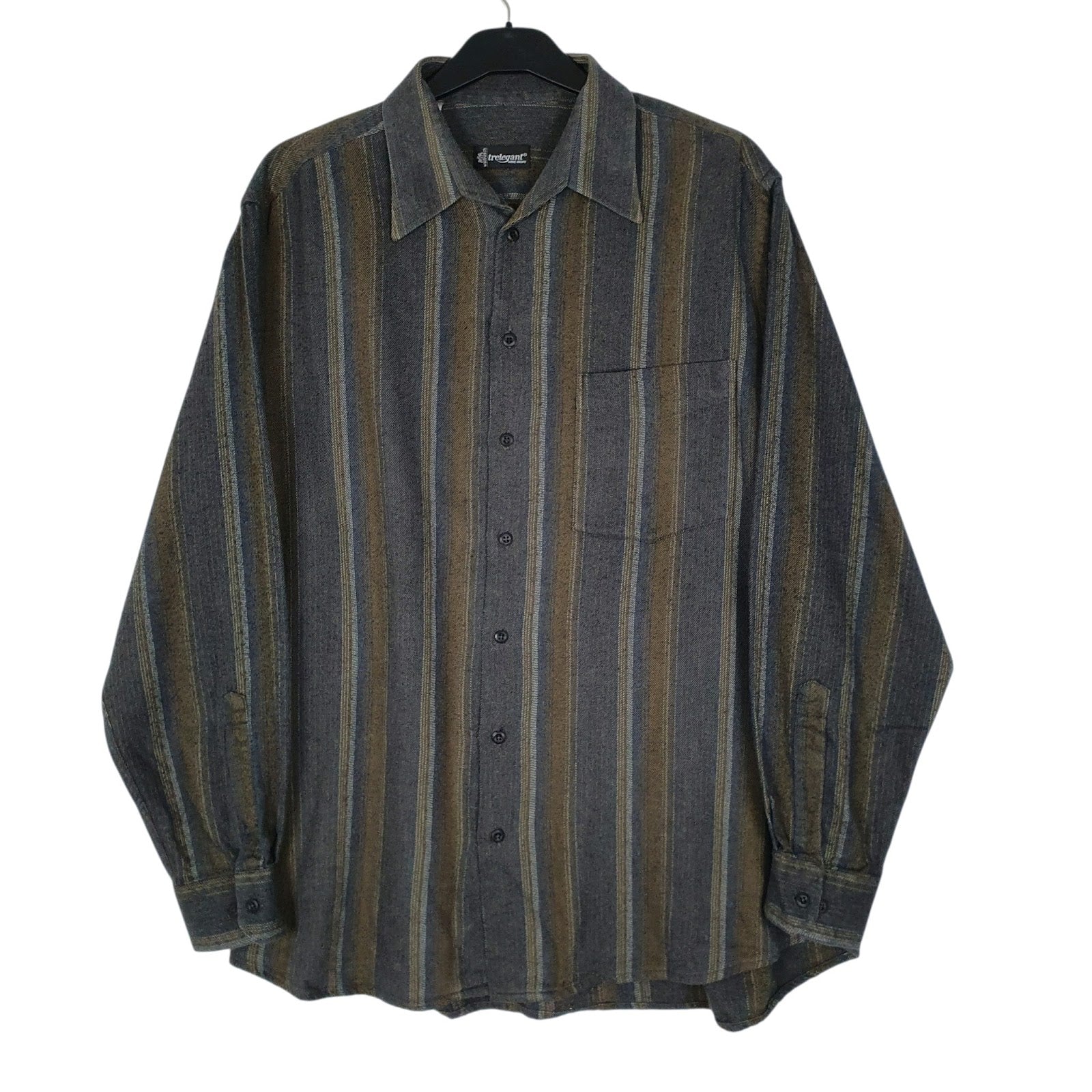 Mens Grey Trelegant  Long Sleeve Shirt