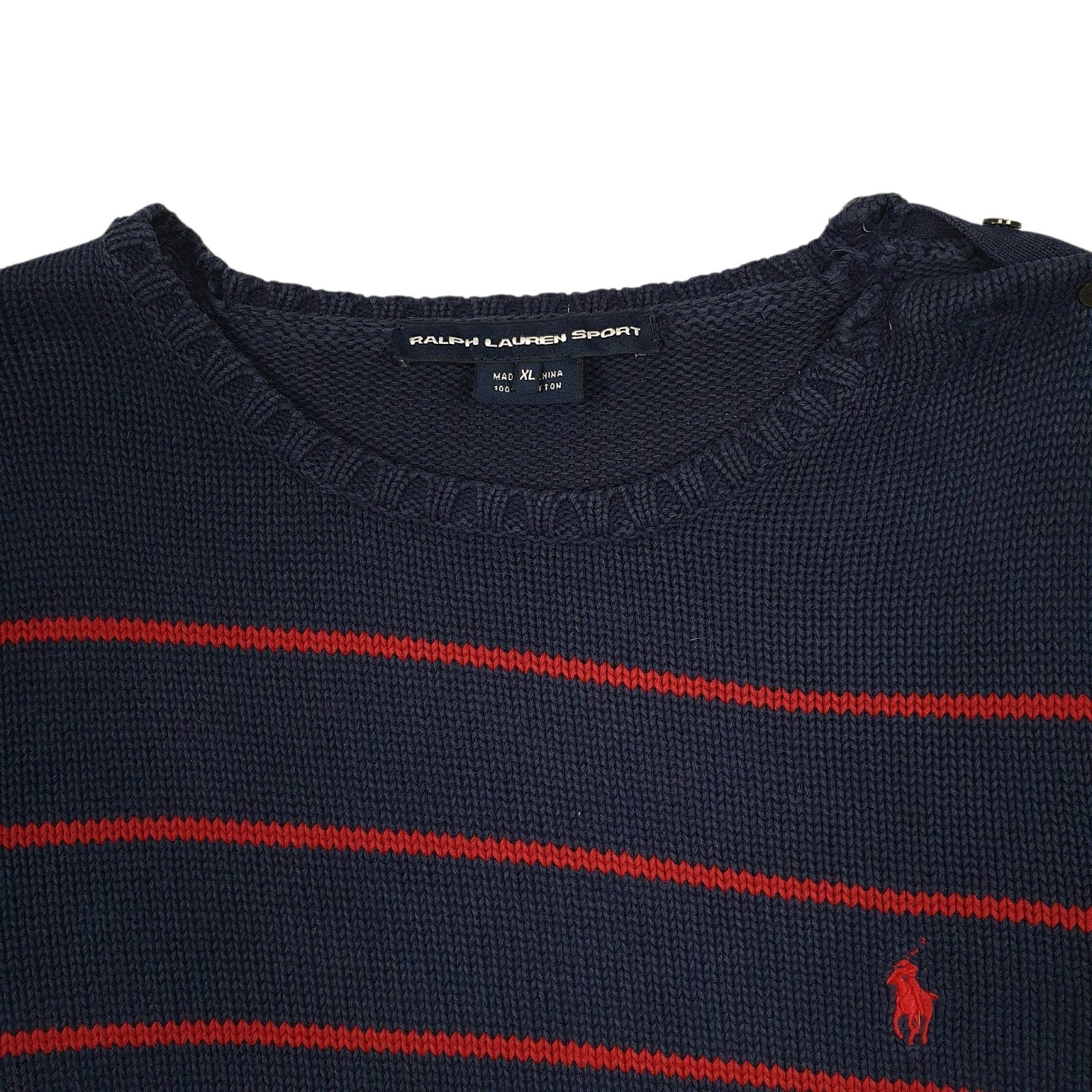 Womens Navy Ralph Lauren Sport Knit Crewneck Jumper