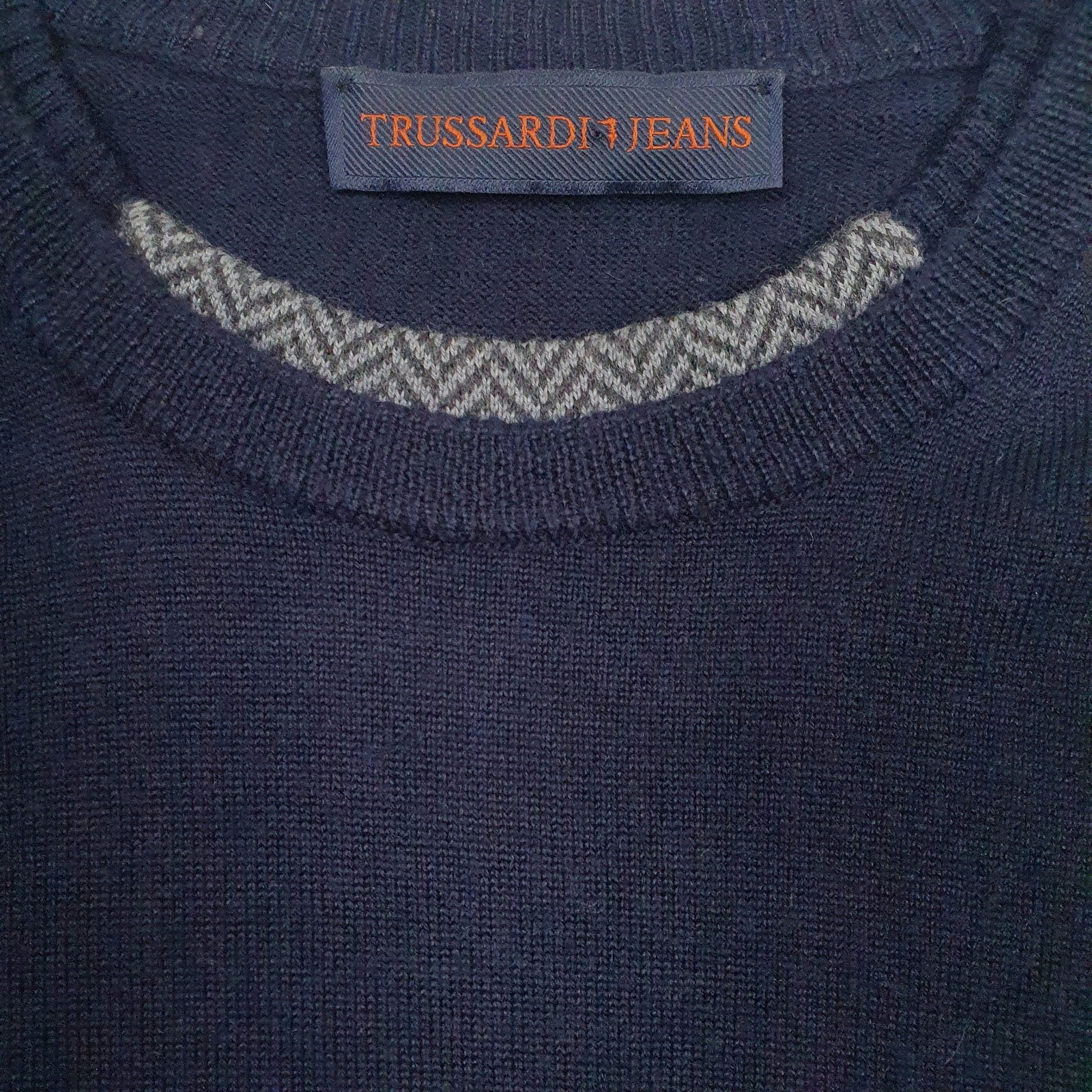Mens Navy Trussardi  Crewneck Jumper