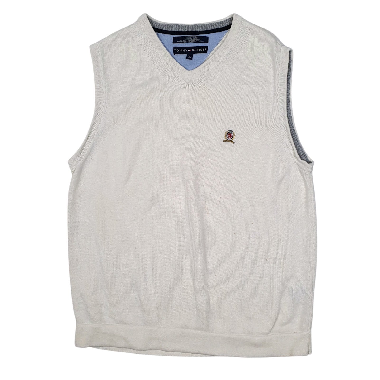 Mens Cream Tommy Hilfiger  Vest Jumper