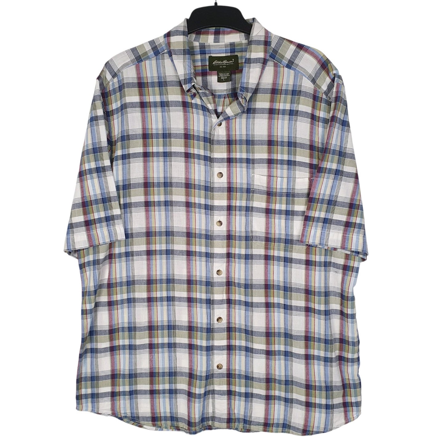 Mens White Eddie Bauer  Short Sleeve Shirt