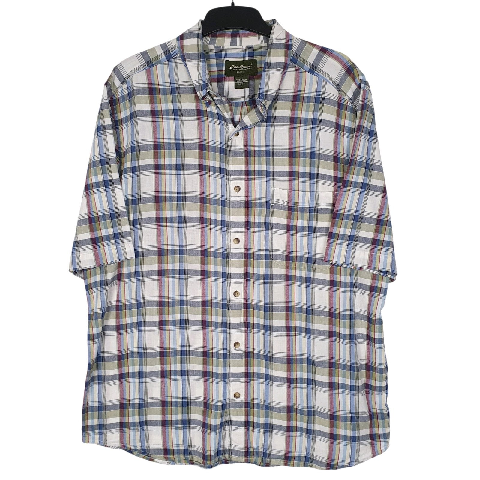 Mens White Eddie Bauer  Short Sleeve Shirt