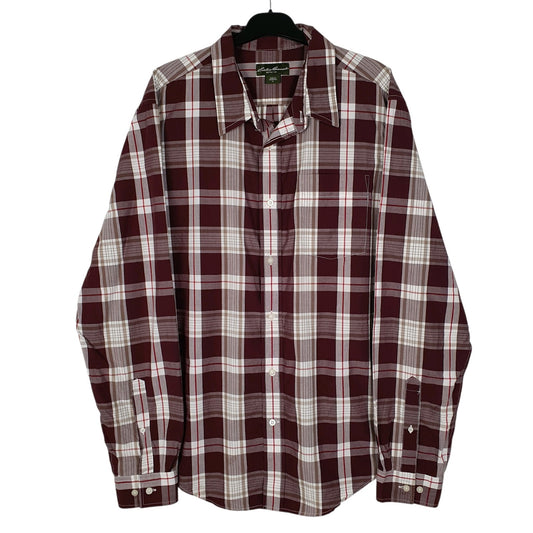 Mens Burgundy Eddie Bauer  Long Sleeve Shirt