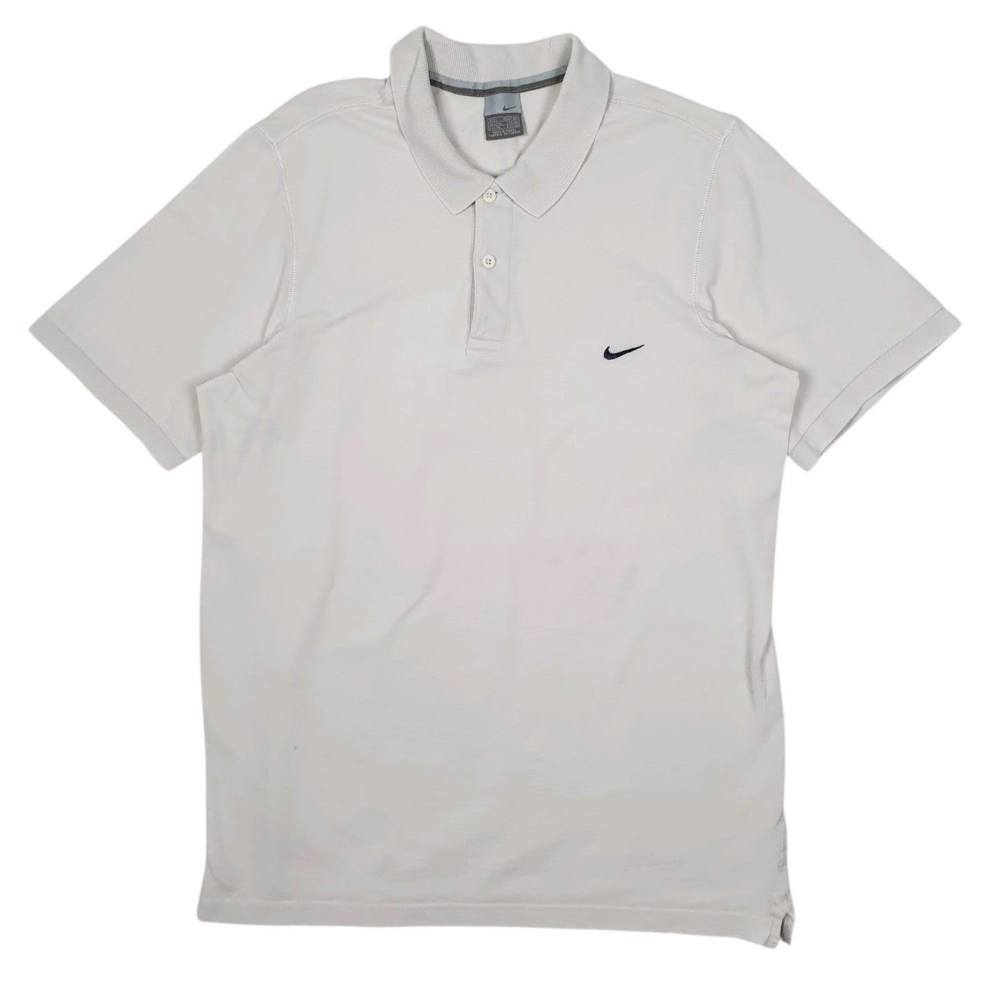 Mens White Nike Vintage 2000s Short Sleeve Polo Shirt