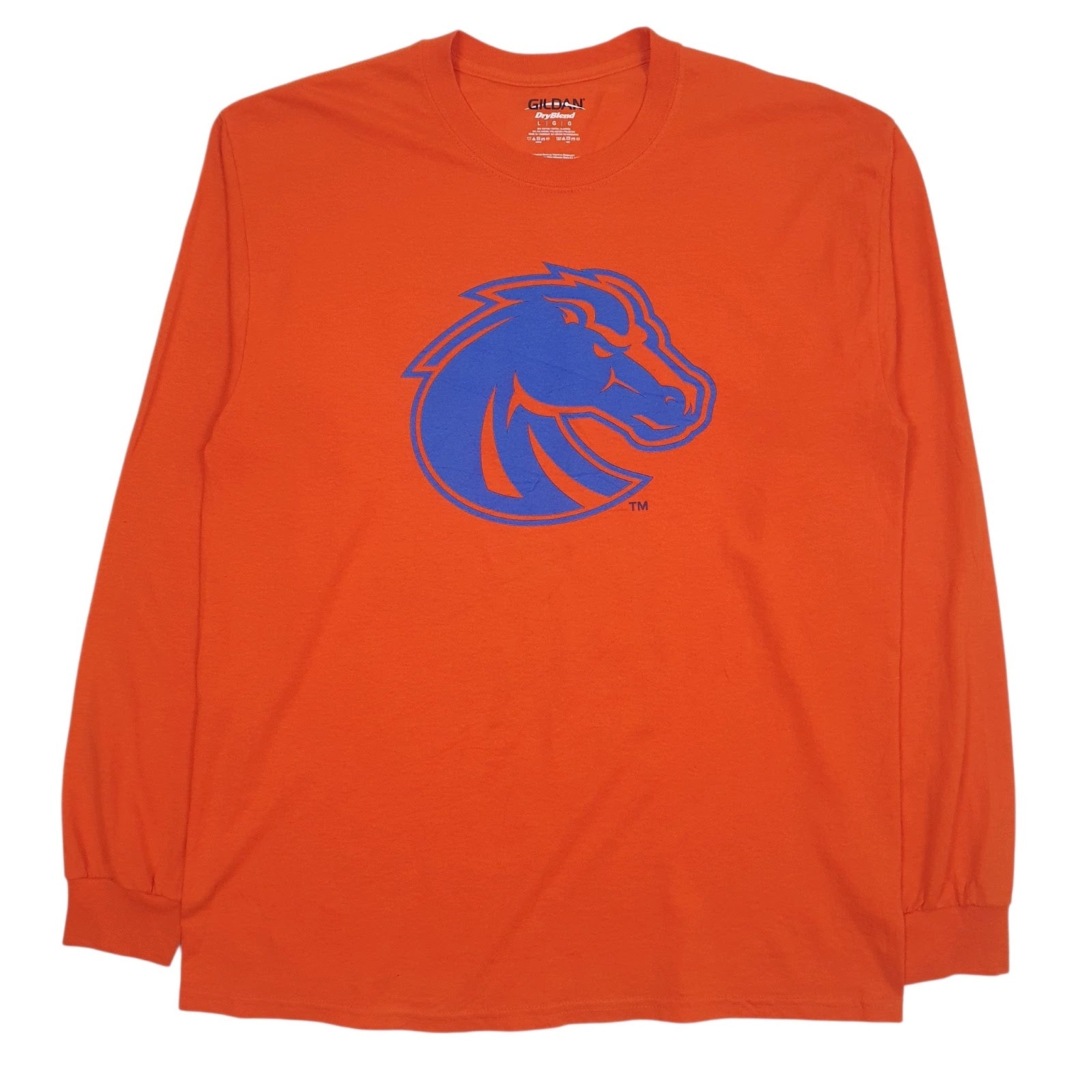 Mens Orange Gildan Boise State Broncos NCAA Long Sleeve T Shirt