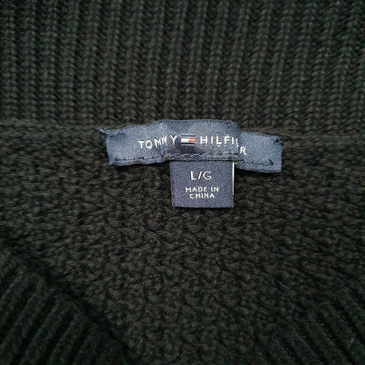 Mens Black Tommy Hilfiger Knit Crewneck Jumper