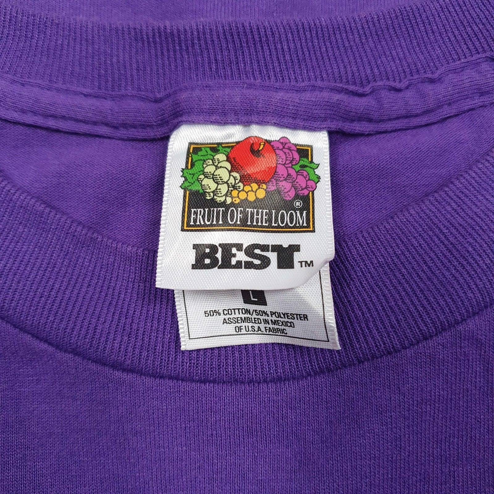 Mens Purple Fruit Of The Loom   T Shirt