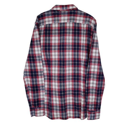 Mens Navy Gaudi Jeans Plaid Flannel  Shirt