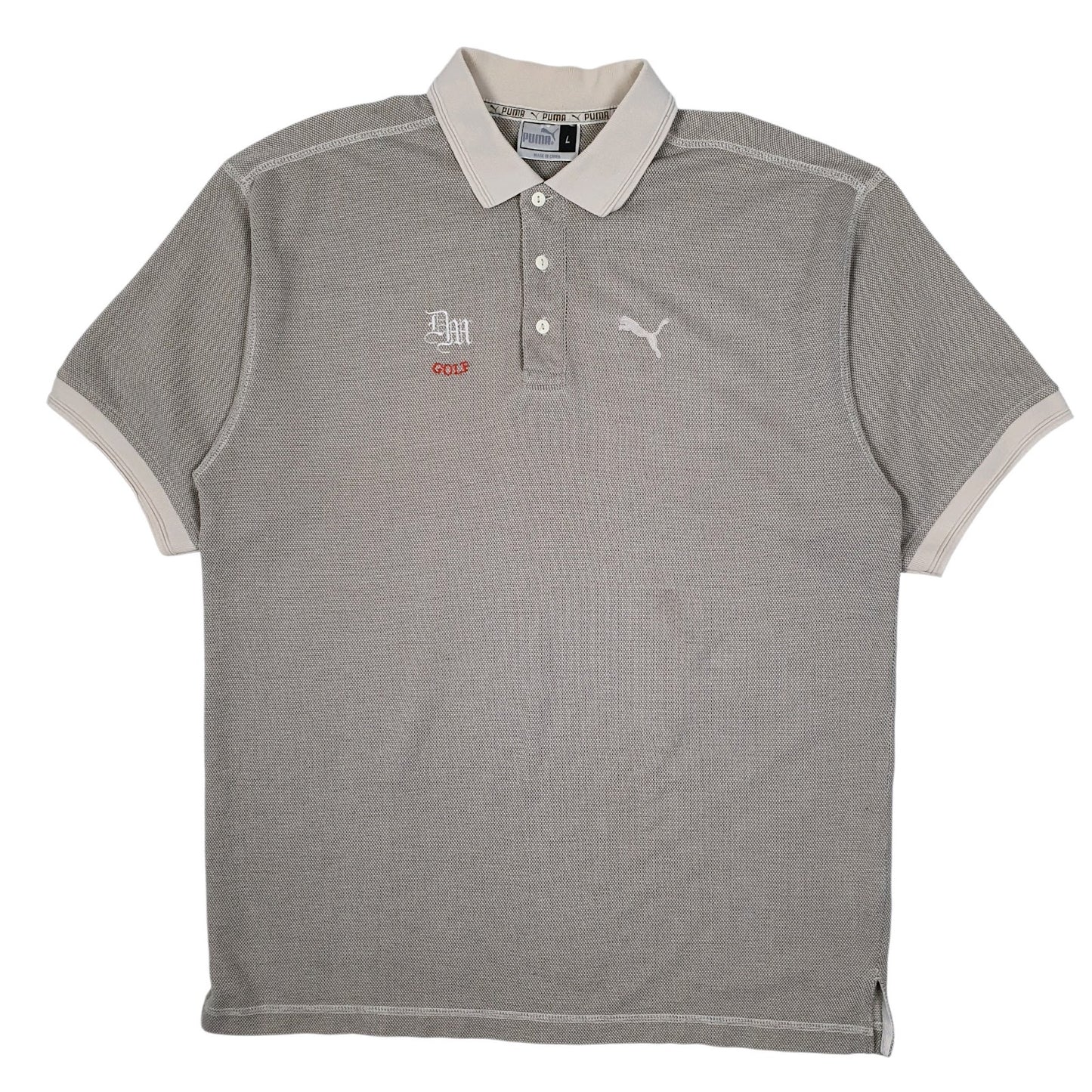 Mens Beige Puma Golf Short Sleeve Polo Shirt