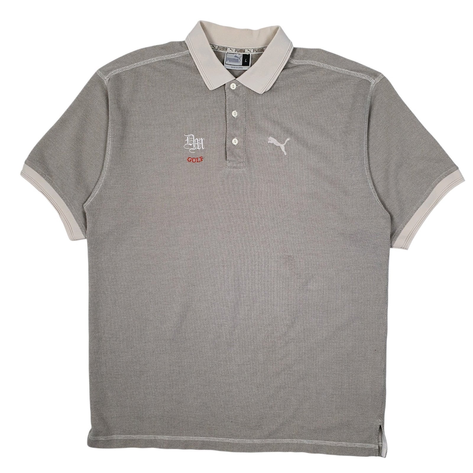 Mens Beige Puma Golf Short Sleeve Polo Shirt
