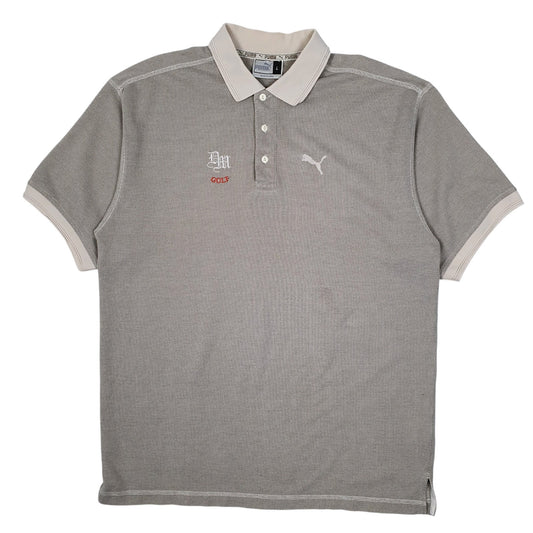 Mens Beige Puma Golf Short Sleeve Polo Shirt