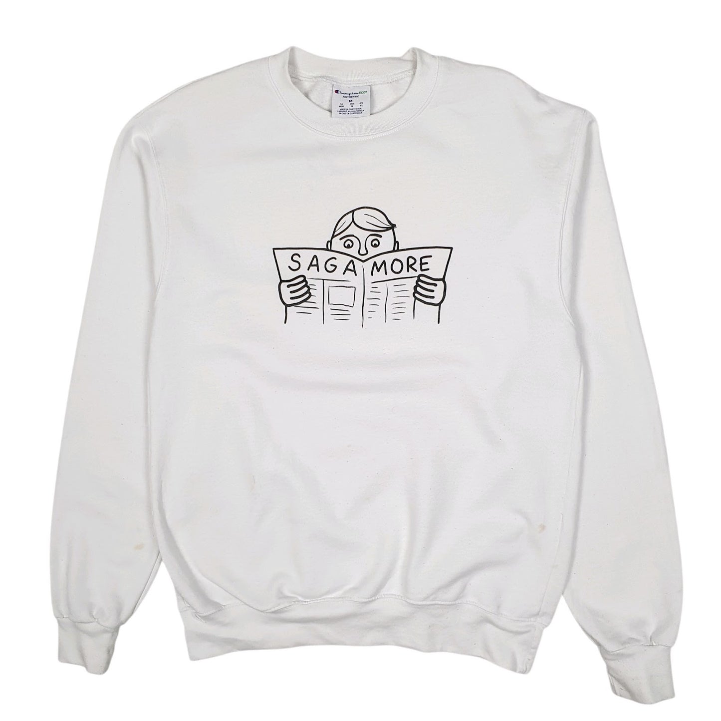 Mens White Champion Sagamore Crewneck Jumper