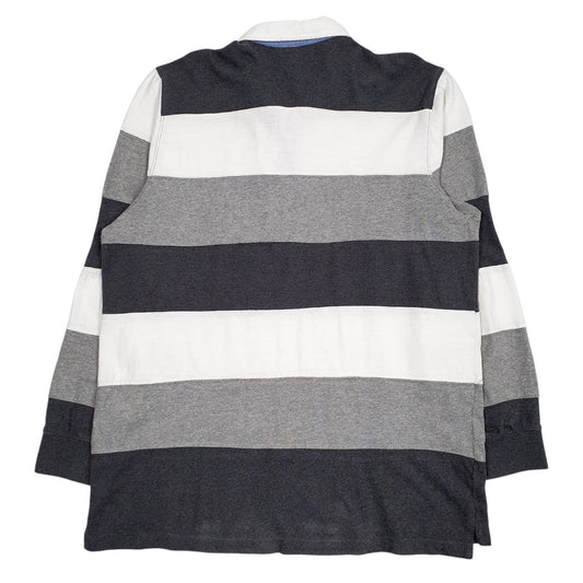 Mens Grey Club Room Rugby Crewneck Polo Shirt