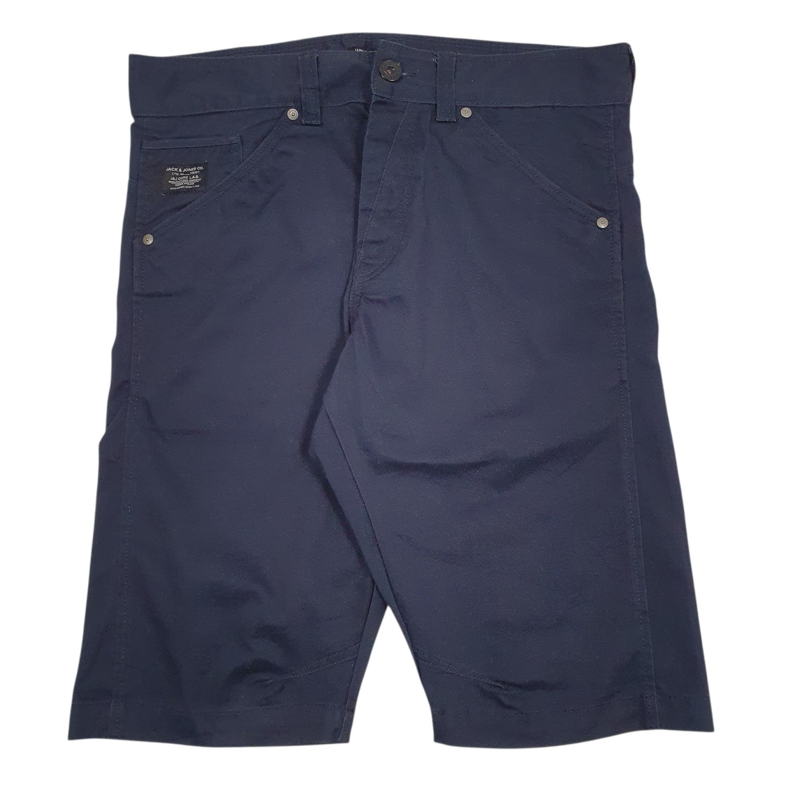 Mens Navy Jack & Jone Workwear Denim Shorts