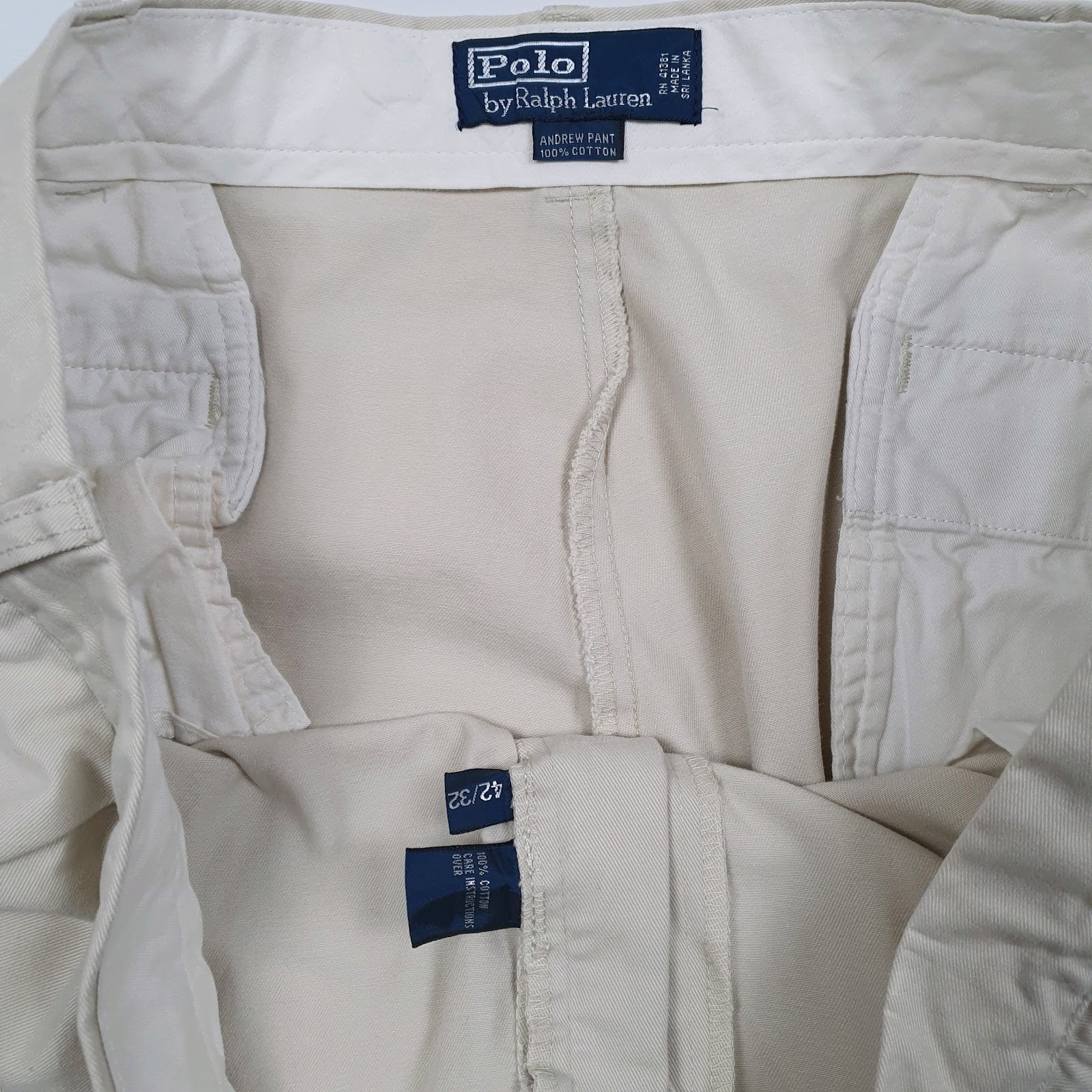 Mens Beige Polo Ralph Lauren Andrew Pant Double Pleated  Trousers