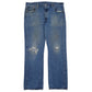 Mens Blue Levis Distressed 501 JeansW38 L32