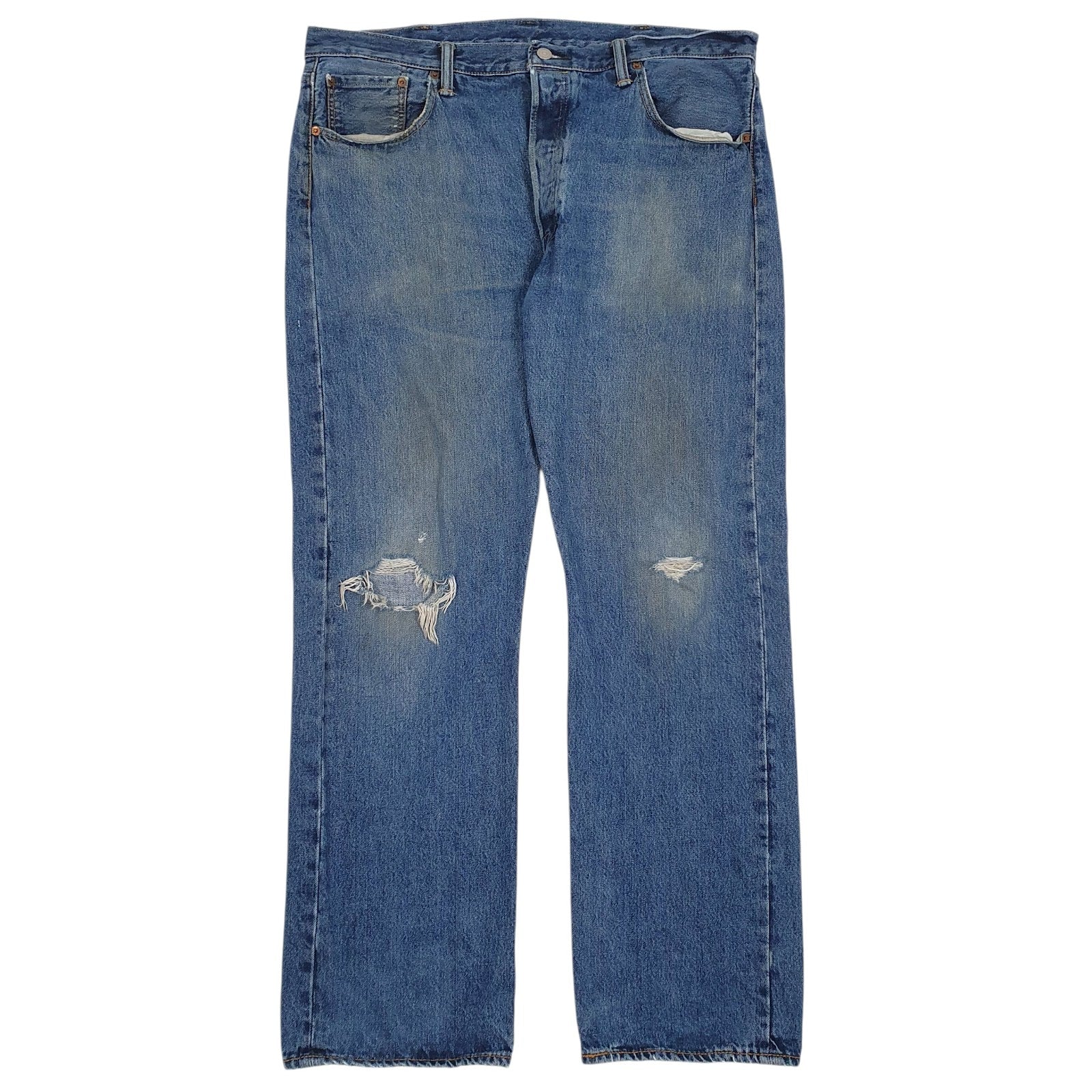 Mens Blue Levis Distressed 501 JeansW38 L32