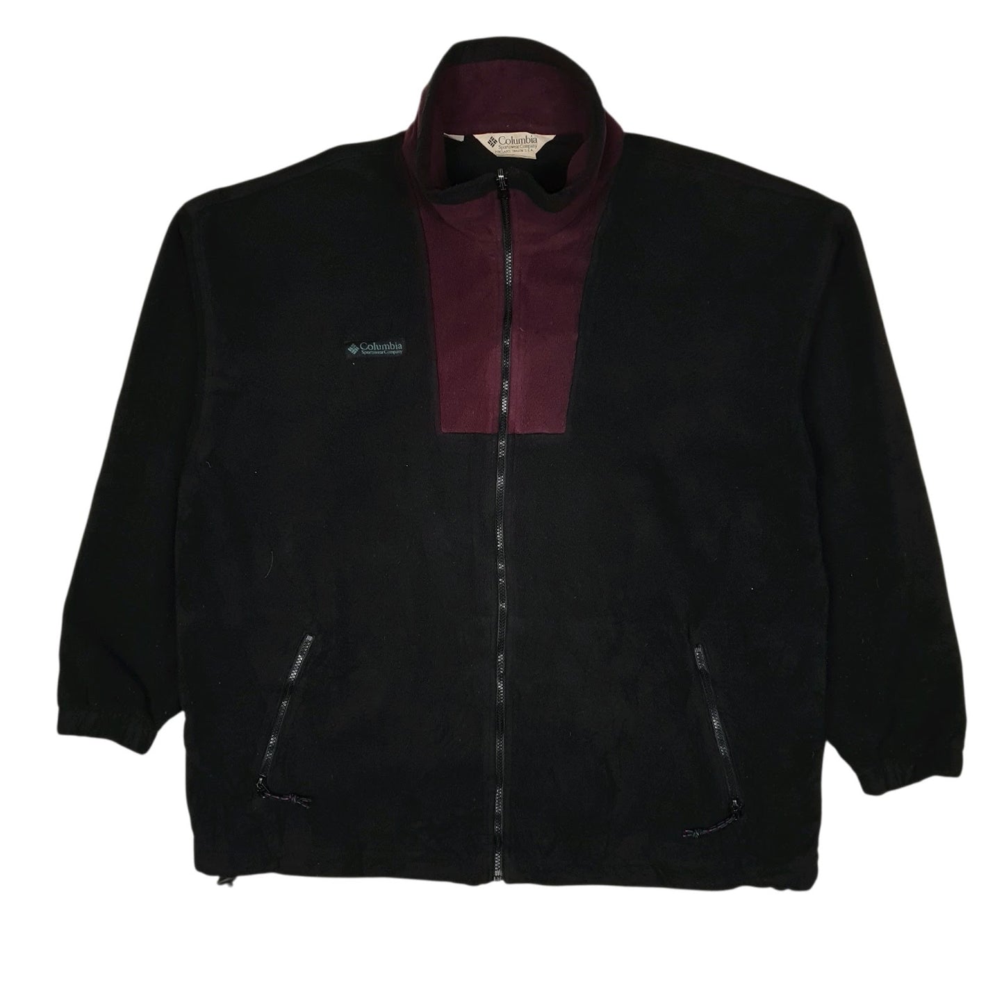 Mens Black Columbia Sportswear Company Vintage 90s Full Zip Jumper