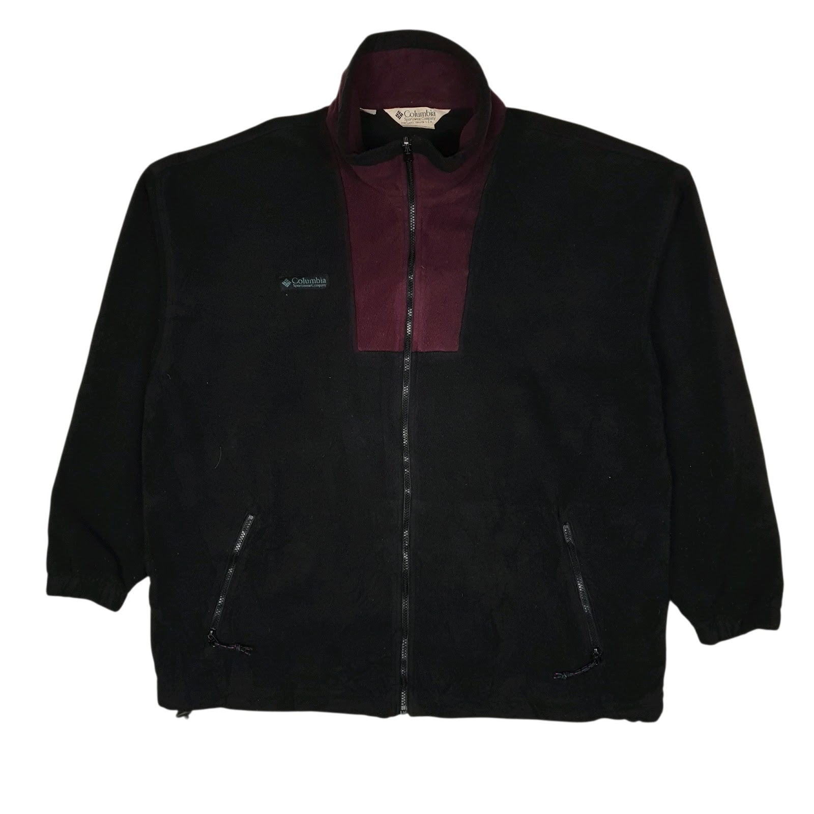 Mens Black Columbia Sportswear Company Vintage 90s Full Zip Jumper