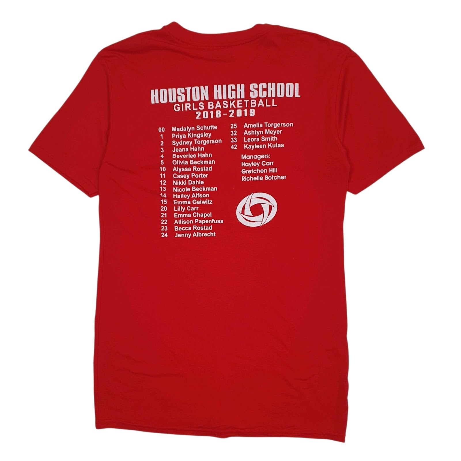 Womens Red Gildan Houston Hurricanes Girls Basketball  T Shirt
