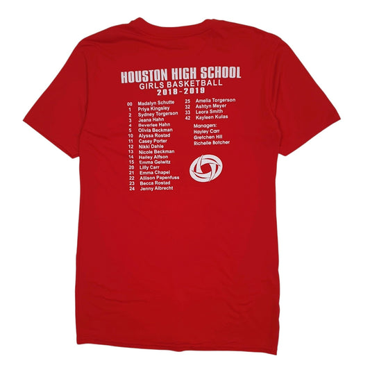 Womens Red Gildan Houston Hurricanes Girls Basketball  T Shirt