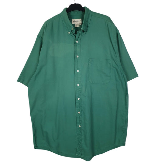 Mens Green Eddie Bauer Vintage 90s Tall Short Sleeve Shirt