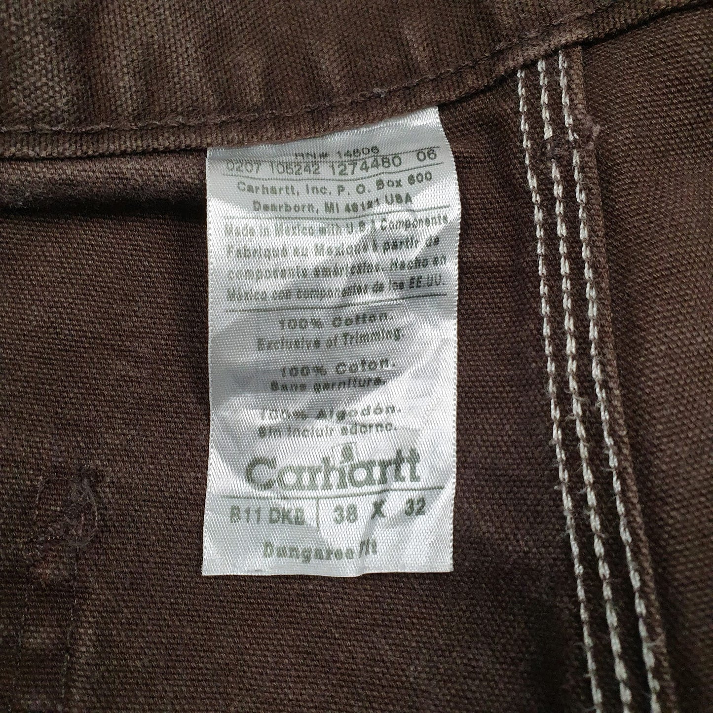 Mens Brown Carhartt B11 DKB Workwear  Trousers