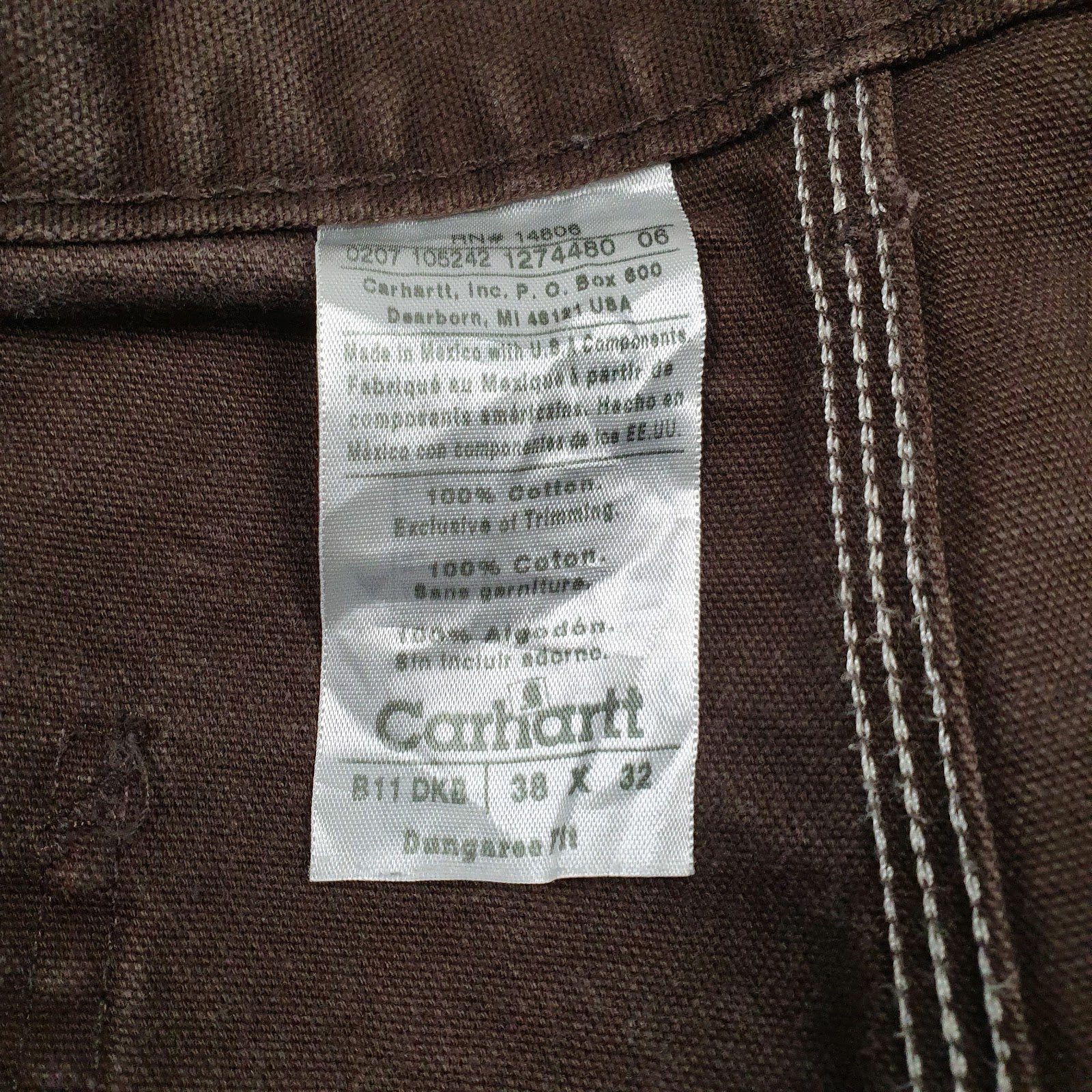 Mens Brown Carhartt B11 DKB Workwear  Trousers