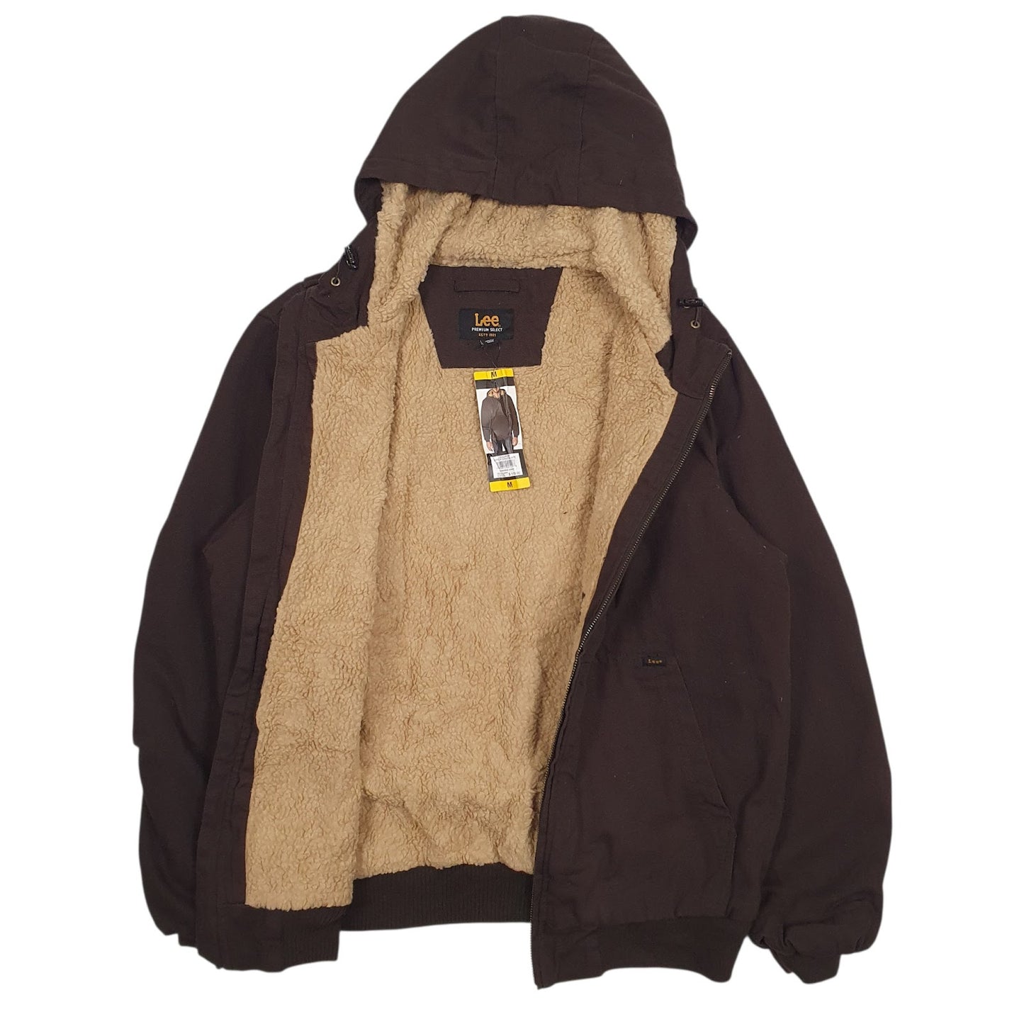 Mens Brown Lee Bomber Sherpa Lined  Coat