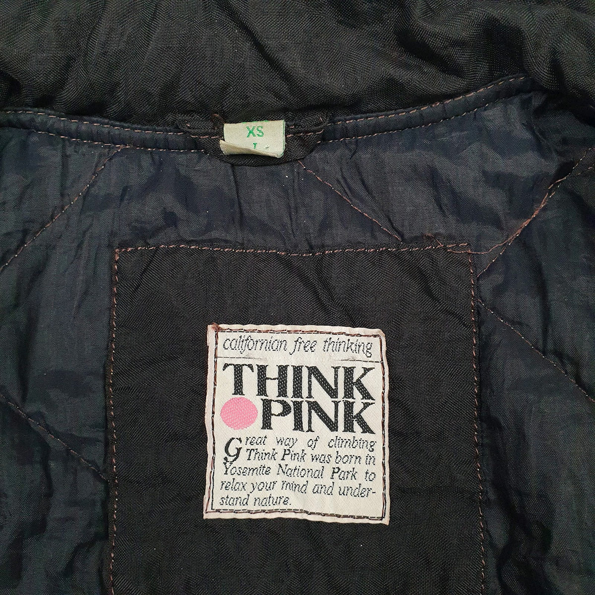 Mens Black Think Pink Vintage 90s  Coat
