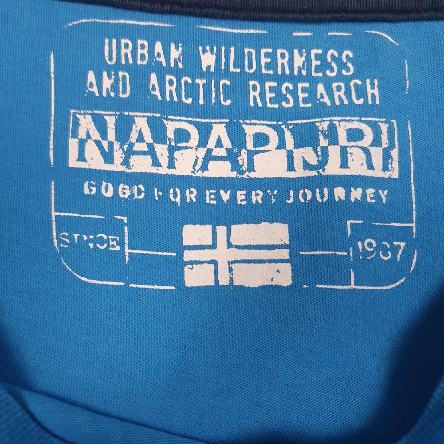 Mens Blue Napapijri Spellout  T Shirt