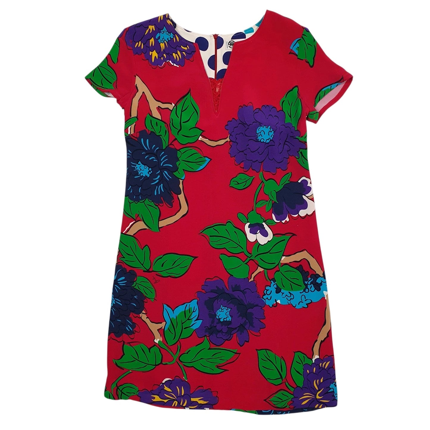 Womens Red Bini Como  Short Sleeve Dress