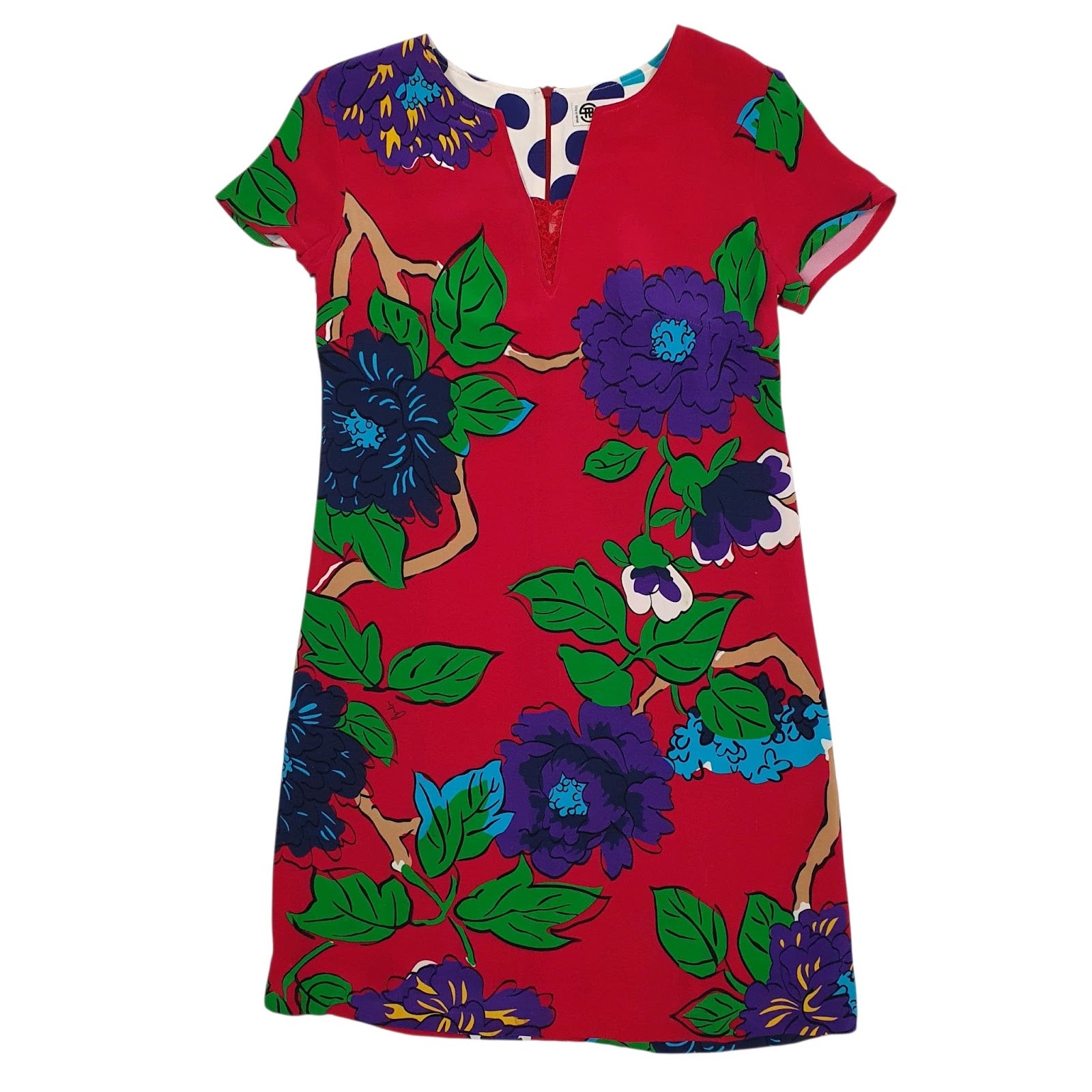 Womens Red Bini Como  Short Sleeve Dress