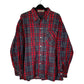 Mens Red Unbranded Plaid Flannel Long Sleeve Shirt