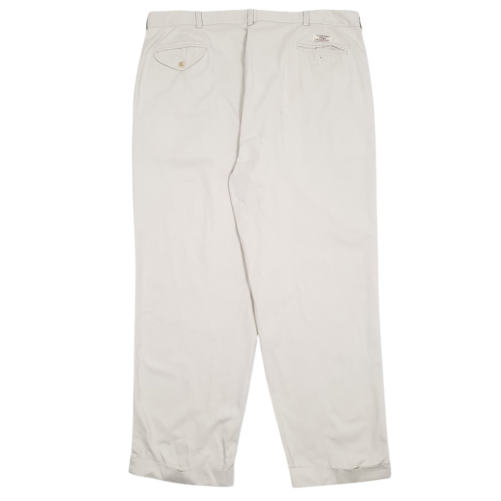 Mens Cream Polo Ralph Lauren Hammond Pant Pleated  Trousers