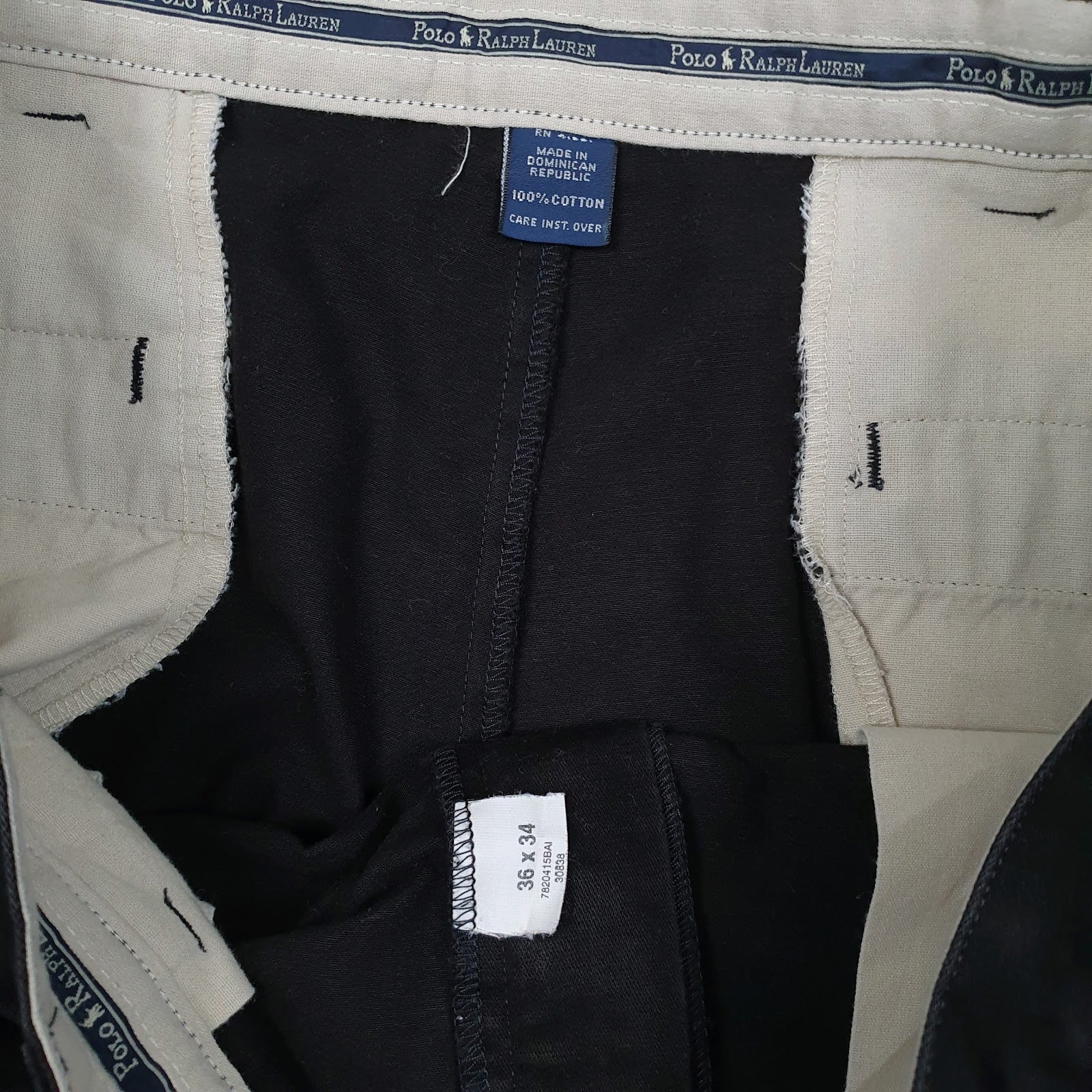 Mens Black Polo Ralph Lauren Double Pleated Vintage 90s  Trousers